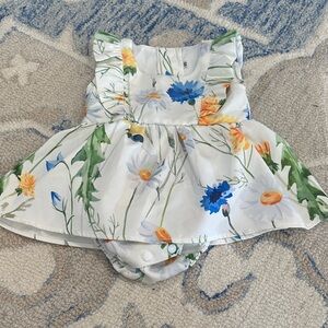 Charming Floral Baby Dress with Bloomers